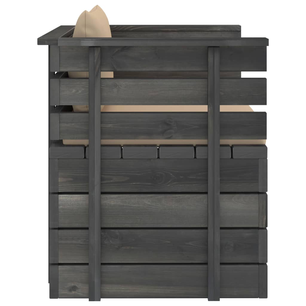 Set Divani da Giardino su Pallet 7 pz con Cuscini Massello Pino 3061962