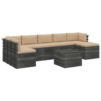 Set Divani da Giardino su Pallet 8 pz con Cuscini Massello Pino 3062022