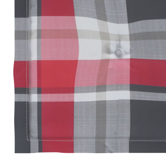 Sedie Batavia 2 pz con Cuscini a Quadri Rossi Massello di Teak 3062140