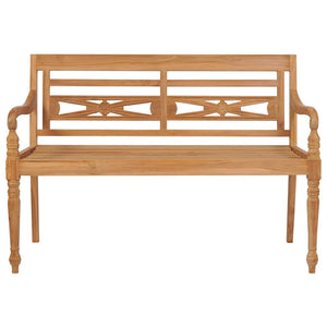 Panca Batavia con Cuscino Grigio 120 cm in Massello di Teak