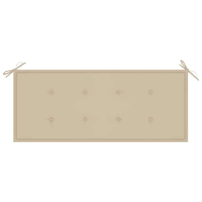 Panca Batavia con Cuscino Beige 120 cm in Massello di Teak