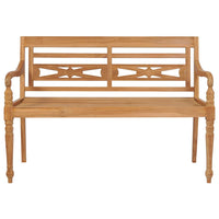 Panca da giardino arredo da esterno terrazza con cuscino rosso 120 cm legno massello di teak 02_0011086