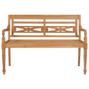 Panca da giardino arredo da esterno terrazza con cuscino rosso 120 cm legno massello di teak 02_0011086