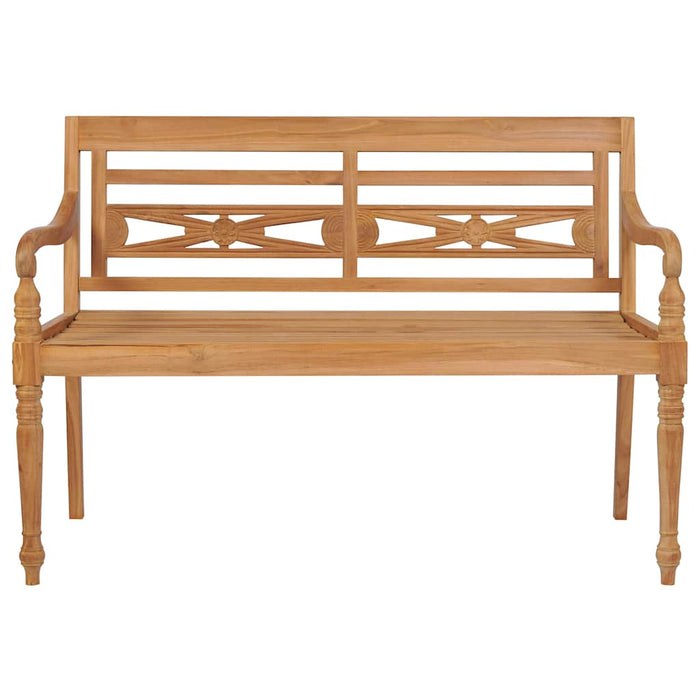 Panca Batavia con Cuscino Nero 120 cm in Massello di Teak
