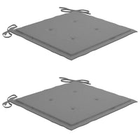 Sedie da Giardino 2 pz con Cuscini Grigie Massello di Teak 3062209