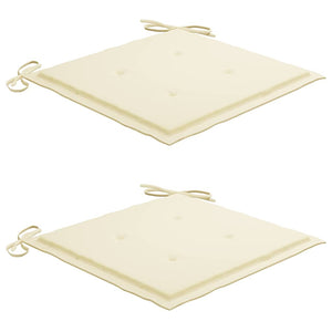 Sedie da Giardino 2 pz con Cuscini Crema Massello di Teak 3062210