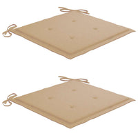 Sedie da Giardino 2 pz con Cuscini Beige Massello di Teak 3062211