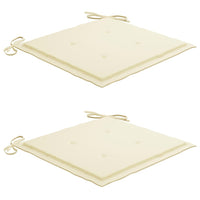 Sedie da Giardino 2 pz con Cuscini Crema Massello di Teak 3062264