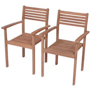 Sedie da Giardino 2 pz con Cuscini Beige Massello di Teak cod mxl 74609