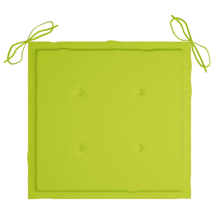 Sedie Giardino 4 pz e Cuscini Verde Brillante Massello di Teak 3062300