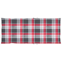 Sedie Giardino 2 pz con Cuscino Rosso a Quadri Massello di Teak 3062389