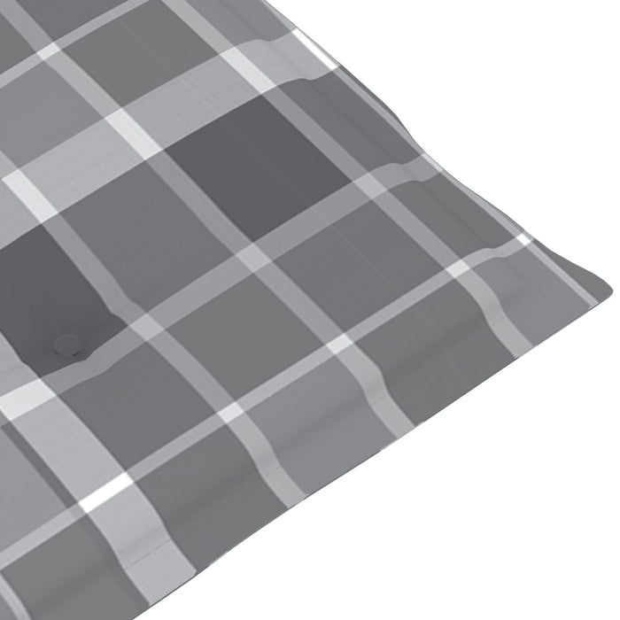 Sedie Giardino 2 pz con Cuscino Grigio a Quadri Teak Massello