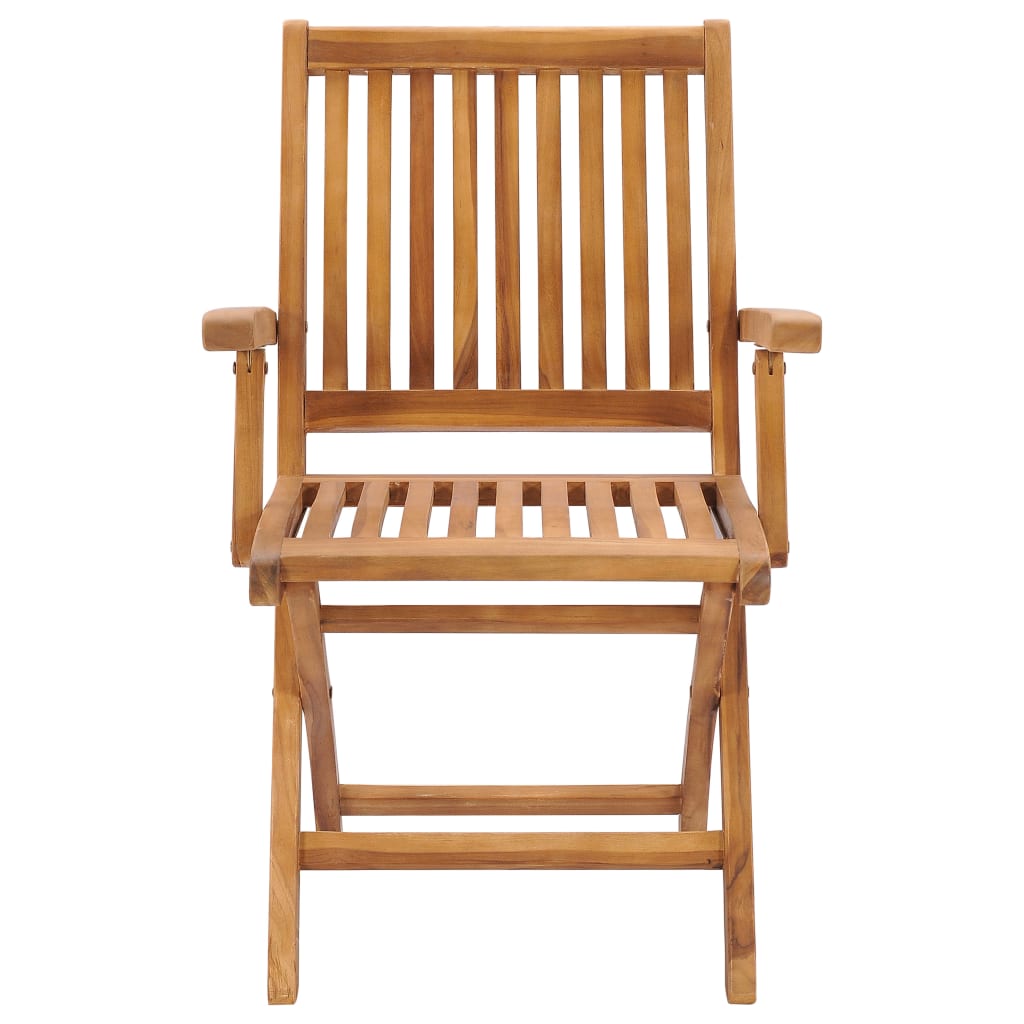 Sedie da Giardino 2 pz Cuscini Bianco Crema in Massello di Teak 3062423