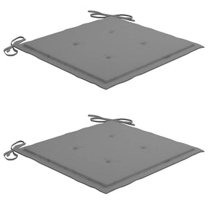 Sedie da Giardino 2 pz con Cuscini Grigi in Massello di Teak cod mxl 74929