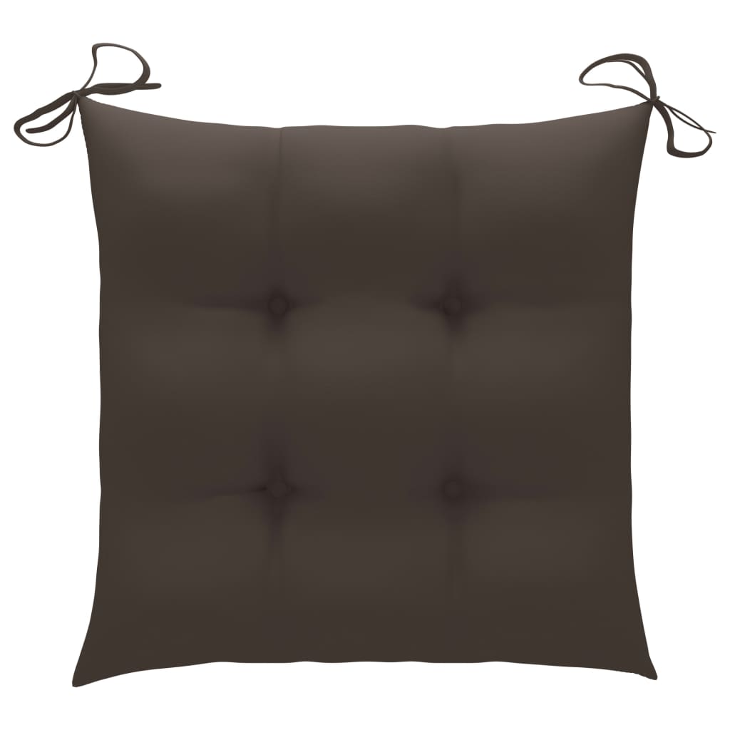 Sedie da Giardino 2 pz con Cuscini Talpa in Massello di Teak 3062456