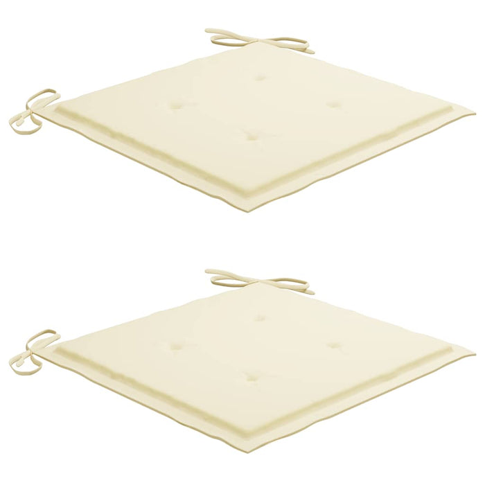 Sedie da Giardino con Cuscini Crema 2 pz in Massello di Teak 3062462