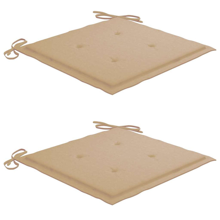 Sedie da Giardino con Cuscini Beige 2 pz in Massello di Teak 3062463
