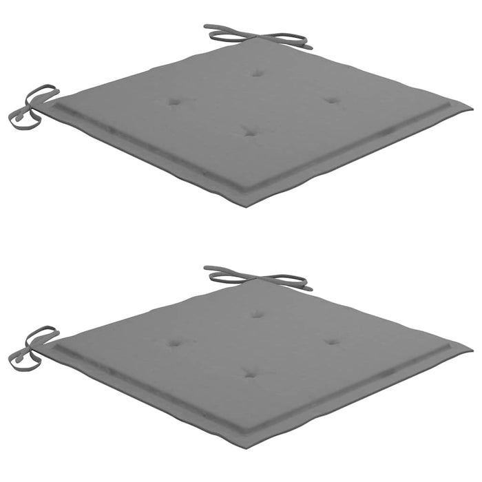 Sedie da Giardino con Cuscini Grigi  2 pz in Massello di Teak cod mxl 7158