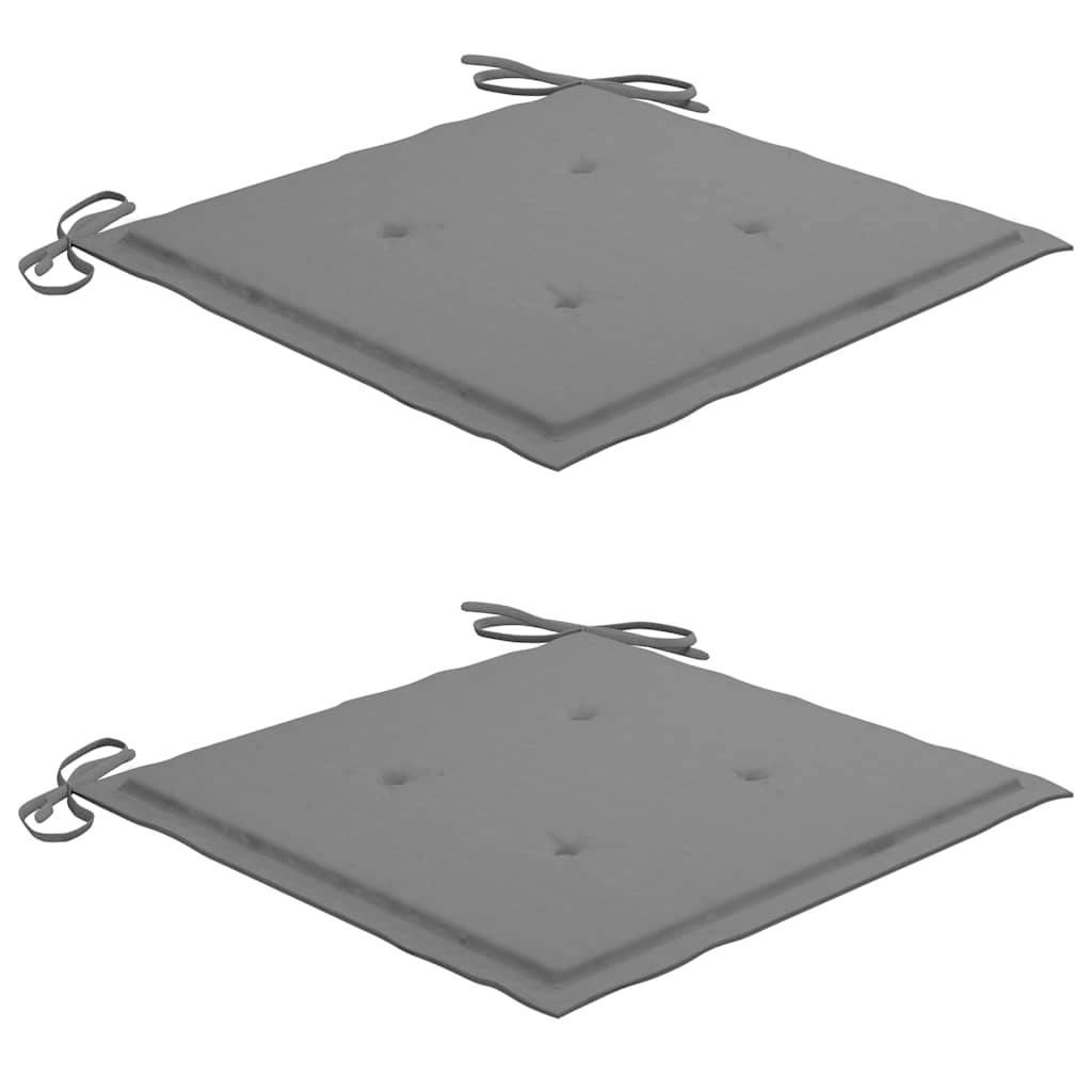 Sedie da Giardino con Cuscini Grigi 2pz Legno Massello di Teak 3062488