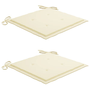 Sedie da Giardino con Cuscini Crema 2 pz Legno Massello di Teak 3062489