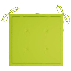 Sedie Giardino con Cuscini Verde Chiaro 3pz Legno Massello Teak