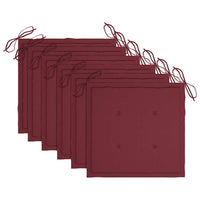Sedie Giardino con Cuscini Rosso Vino 6 pz Legno Massello Teak 3062550