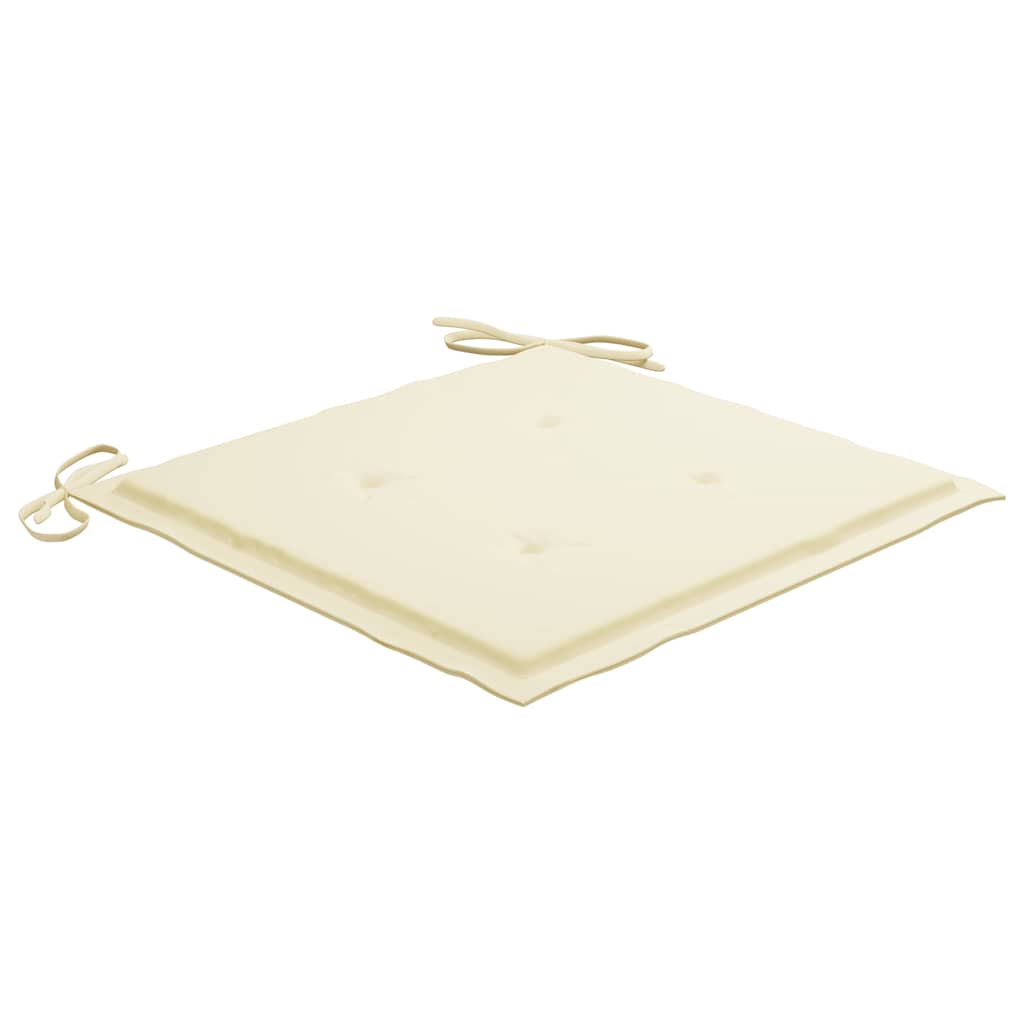 Sedie da Giardino con Cuscini Crema 4 pz Massello di Teak 3062570