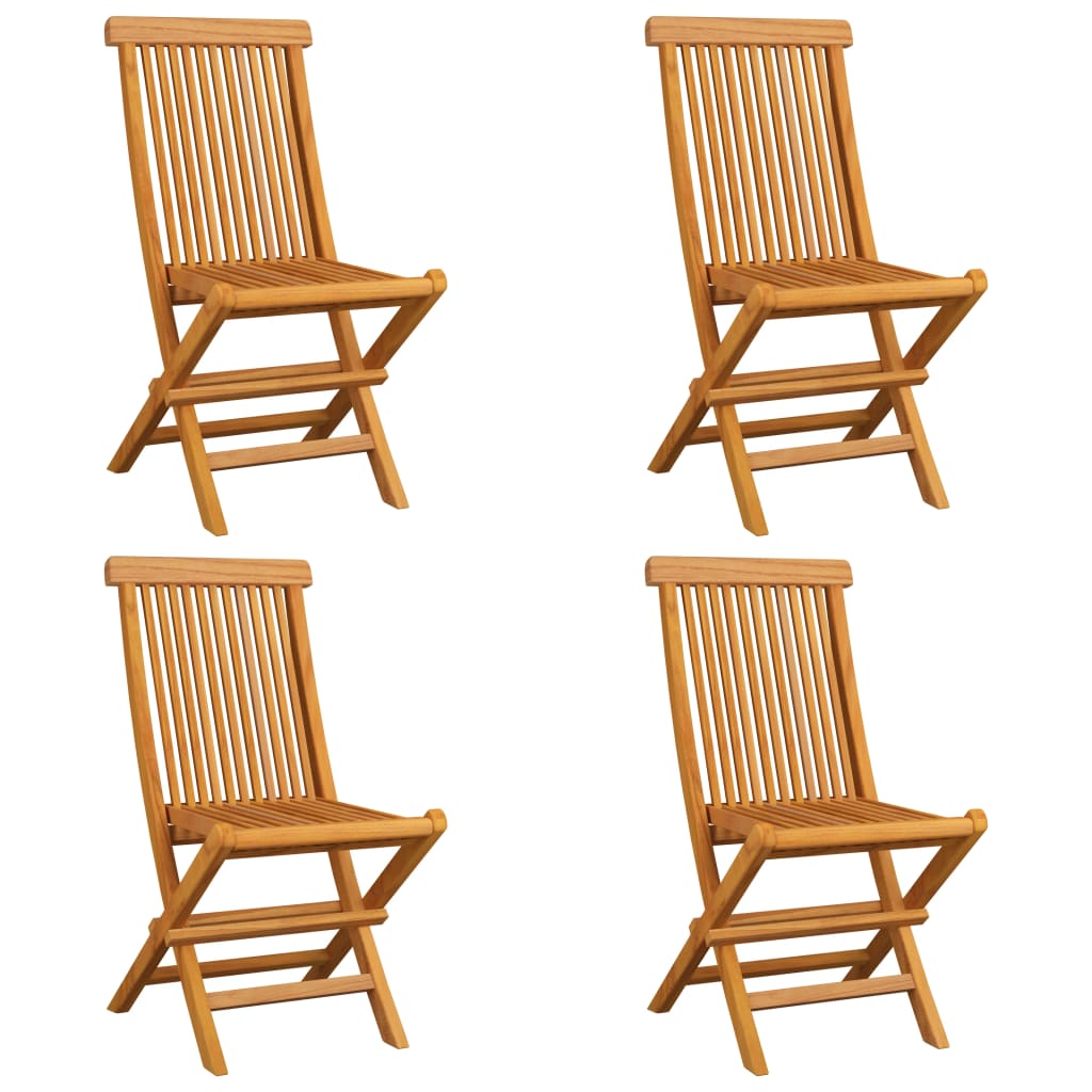 Sedie da Giardino con Cuscini Verdi 4 pz in Massello di Teak 3062588