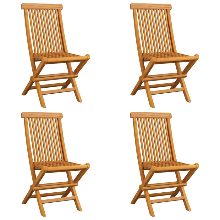 Sedie da Giardino con Cuscini Rossi 4 pz Massello di Teak 3062589