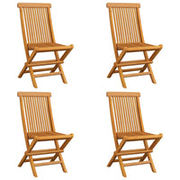 Sedie da Giardino con Cuscini Neri 4 pz Massello di Teak cod mxl 43905