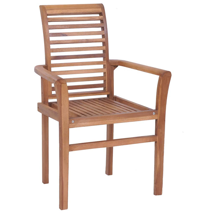 Sedie da Pranzo 2 pz con Cuscini Crema in Massello di Teak 3062597