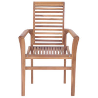 Sedie da Pranzo 2 pz con Cuscini Crema in Massello di Teak 3062597
