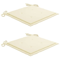 Sedie da Pranzo 2 pz con Cuscini Crema in Massello di Teak 3062597