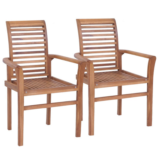 Sedie da Giardino 2 pz e Cuscini Bianco Crema Massello di Teak 3062612