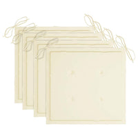 Sedie da Pranzo 4 pz con Cuscini Crema in Massello di Teak 3062624