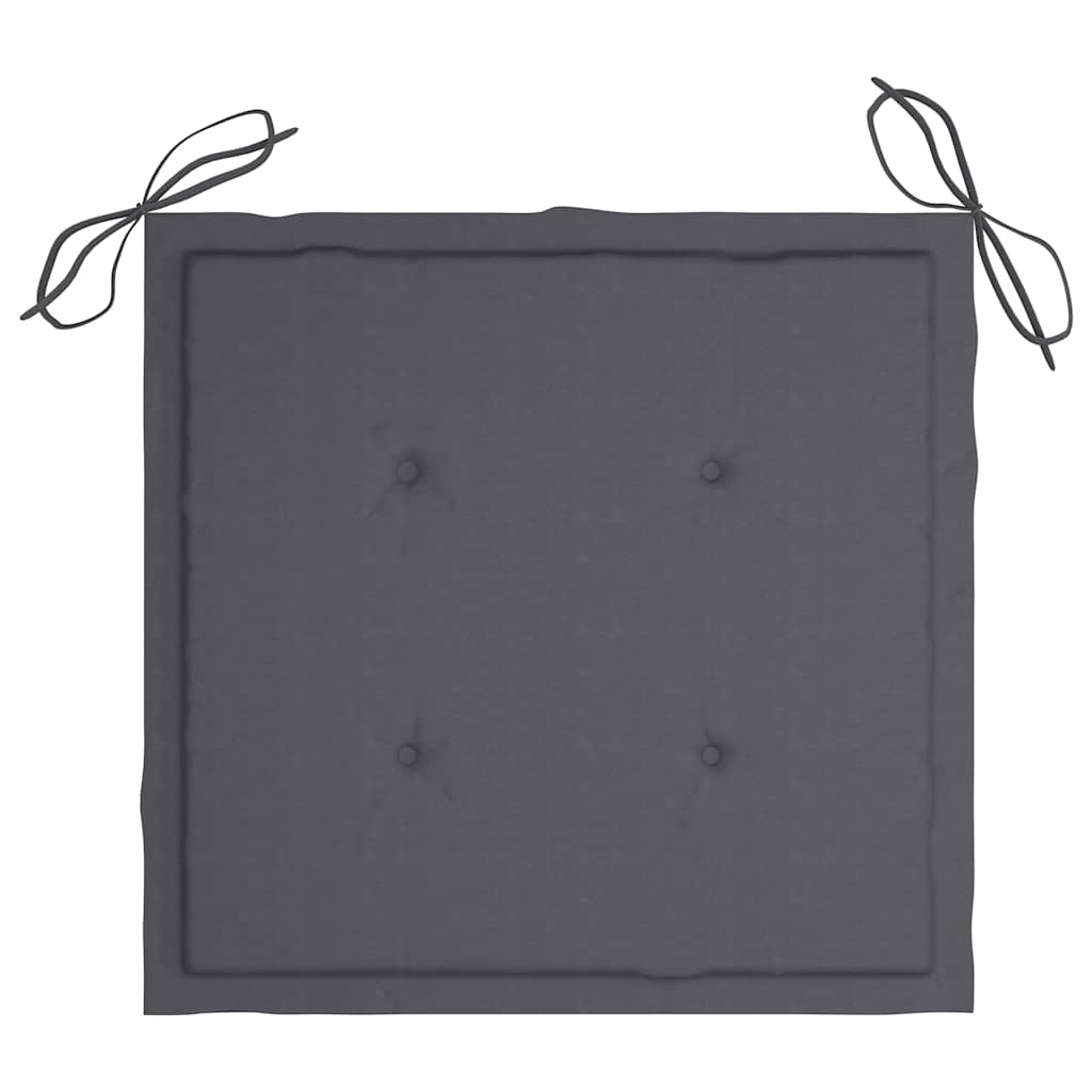 Sedie da Giardino 2 pz con Cuscini Antracite in Massello di Teak 3062730