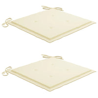 Sedie da Giardino 2 pz con Cuscini Crema in Massello di Teak 3062732