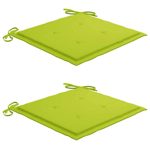 Sedie da Giardino 2 pz Cuscini Verde Brillante in Legno di Teak 3062741