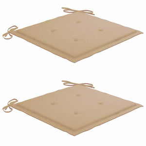 Sedia a Dondolo con Cuscino Beige in Massello di Teak 3062760