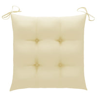 Sedia a Dondolo con Cuscino Bianco Crema in Legno di Teak 3062774