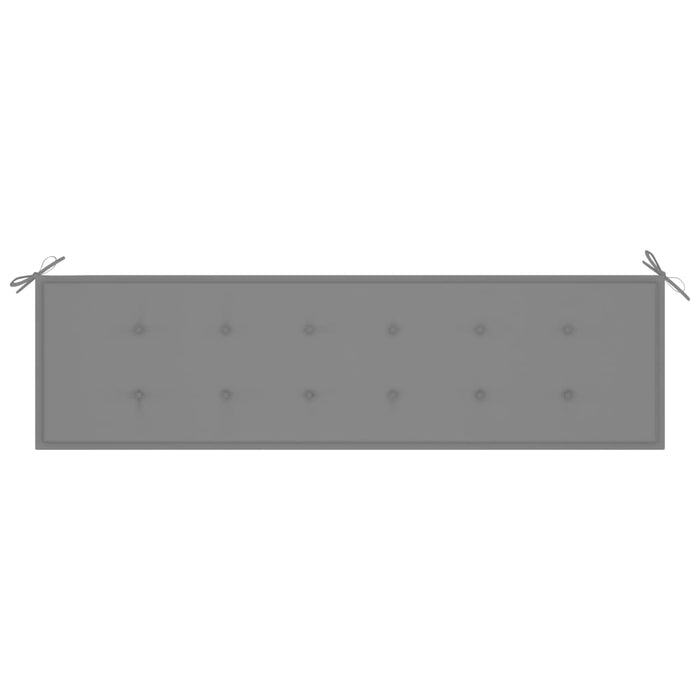 vidaXL Panca da Giardino con Cuscino Grigio 175 cm in Legno di Teak