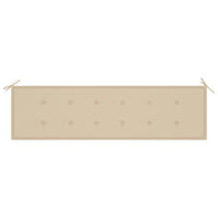 vidaXL Panca da Giardino con Cuscino Beige 175 cm in Legno di Teak