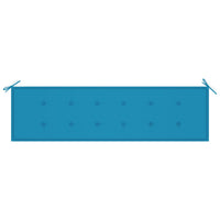 vidaXL Panca da Giardino con Cuscino Blu 175 cm in Legno di Teak