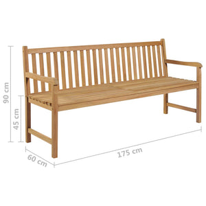 vidaXL Panca da Giardino con Cuscino Blu 175 cm in Legno di Teak