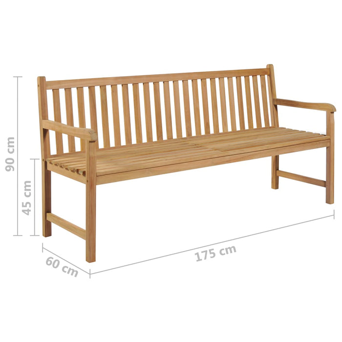 vidaXL Panca da Giardino con Cuscino Verde 175 cm in Legno di Teak