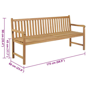 vidaXL Panca da Giardino con Cuscino Talpa 175 cm in Legno di Teak