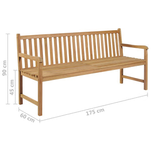 vidaXL Panca da Giardino con Cuscino Rosso Vino 175 cm Legno di Teak