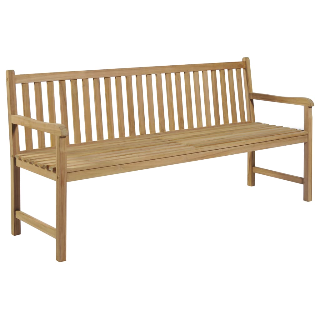 vidaXL Panca da Giardino Cuscino Verde Brillante 175 cm Legno di Teak