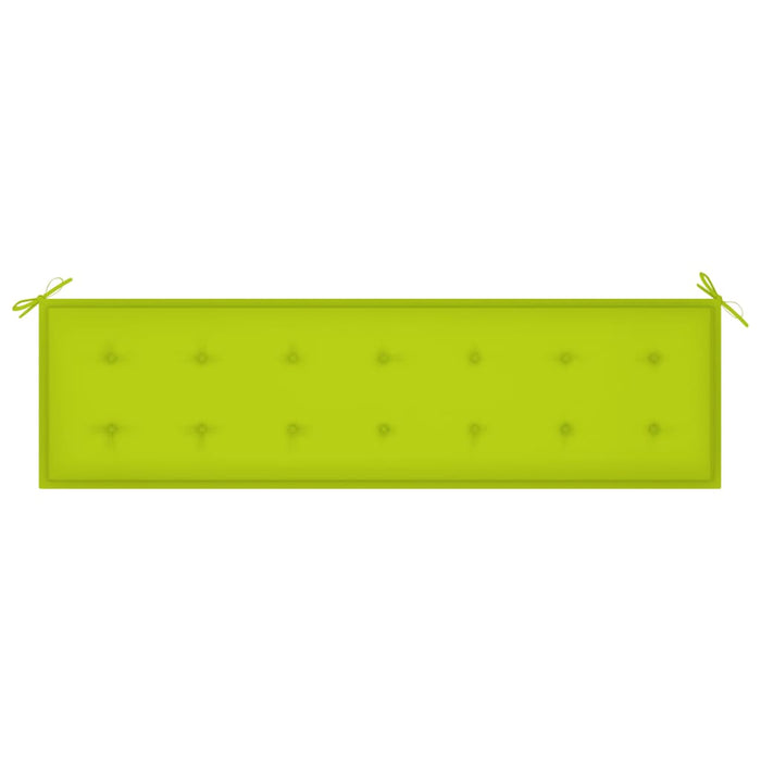 vidaXL Panca da Giardino Cuscino Verde Brillante 175 cm Legno di Teak