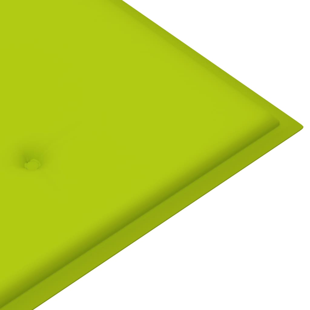 vidaXL Panca da Giardino Cuscino Verde Brillante 175 cm Legno di Teak